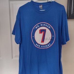Two New York Rangers 2021/22 Opening Night Promo Shirt Rod Gilbert
